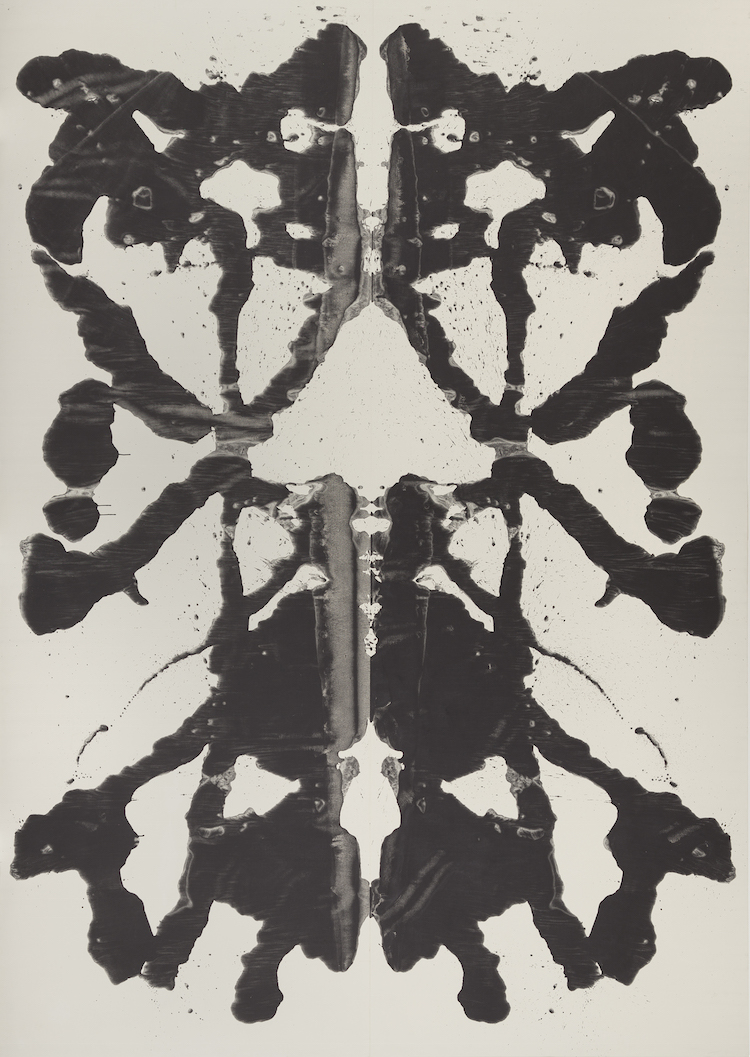 Andy Warhol, Rorschach, 1984. Acrylic on canvas, 13 ft. 8 1⁄8 in. × 9 ft. 7 1⁄8 in. Whitney Museum of American Art, New York; purchase with funds from the Contemporary Painting and Sculpture Committee, the John I. H. Baur Purchase Fund, the Wilfred P. and Rose J. Cohen Purchase Fund, Mrs. Melva Bucksbaum, and Linda and Harry Macklowe. © The Andy Warhol Foundation for the Visual Arts, Inc. / Artists Rights Society (ARS) New York.